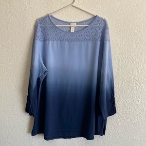 Chico’s Ombré Long Sleeve Blouse